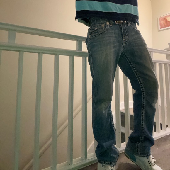 Distressed Blue True Religion Jeans - Picture 4 of 11